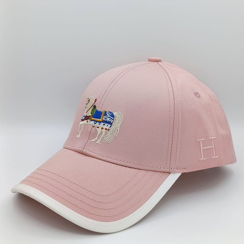 Hermes Signature Logo Pink Cap